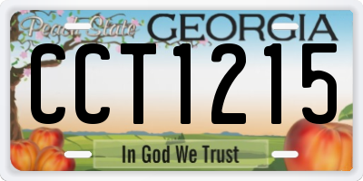 GA license plate CCT1215