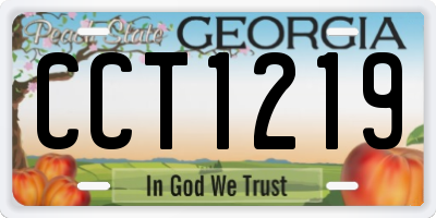 GA license plate CCT1219