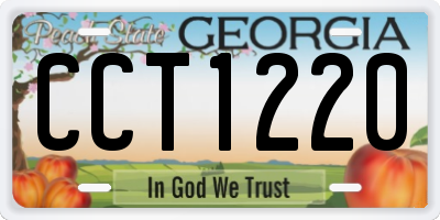 GA license plate CCT1220