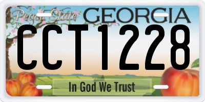 GA license plate CCT1228