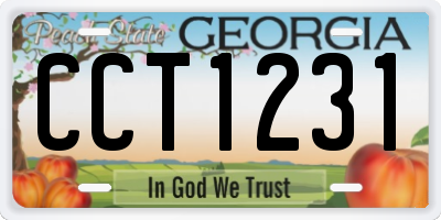 GA license plate CCT1231