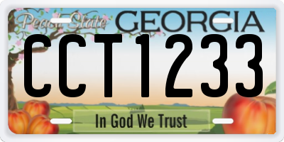 GA license plate CCT1233