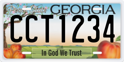 GA license plate CCT1234