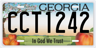 GA license plate CCT1242