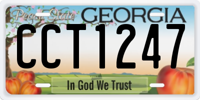 GA license plate CCT1247