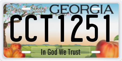 GA license plate CCT1251