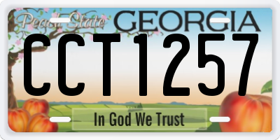 GA license plate CCT1257