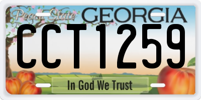 GA license plate CCT1259
