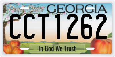 GA license plate CCT1262