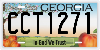 GA license plate CCT1271