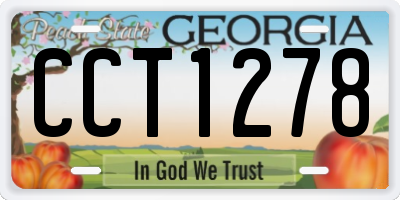 GA license plate CCT1278