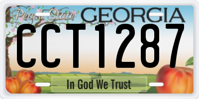 GA license plate CCT1287