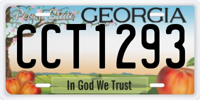 GA license plate CCT1293
