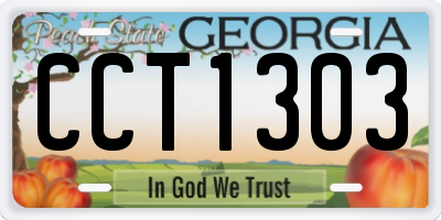 GA license plate CCT1303