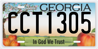 GA license plate CCT1305