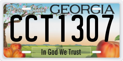 GA license plate CCT1307