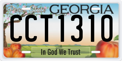 GA license plate CCT1310