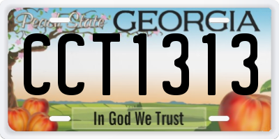 GA license plate CCT1313
