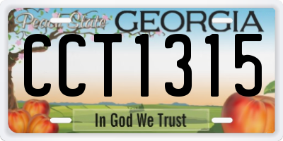 GA license plate CCT1315