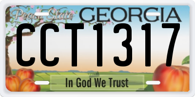 GA license plate CCT1317