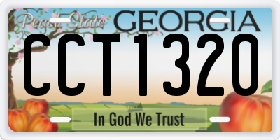 GA license plate CCT1320