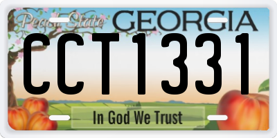 GA license plate CCT1331