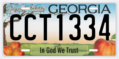 GA license plate CCT1334