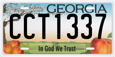 GA license plate CCT1337