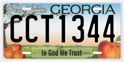GA license plate CCT1344