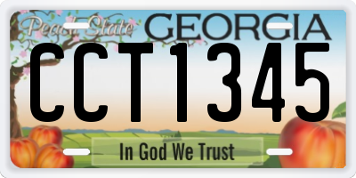 GA license plate CCT1345