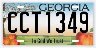 GA license plate CCT1349