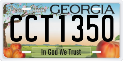 GA license plate CCT1350