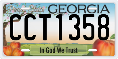 GA license plate CCT1358