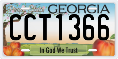 GA license plate CCT1366