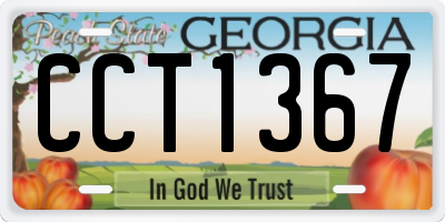 GA license plate CCT1367