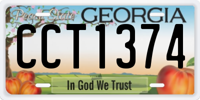 GA license plate CCT1374