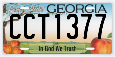 GA license plate CCT1377
