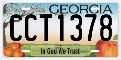 GA license plate CCT1378