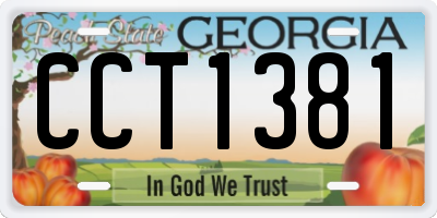 GA license plate CCT1381