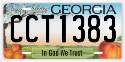 GA license plate CCT1383