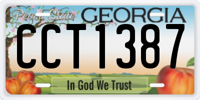 GA license plate CCT1387