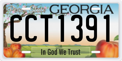 GA license plate CCT1391