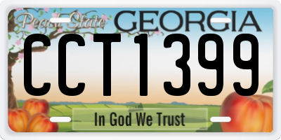 GA license plate CCT1399