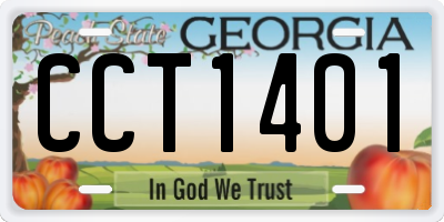 GA license plate CCT1401