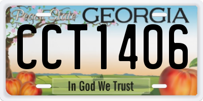 GA license plate CCT1406