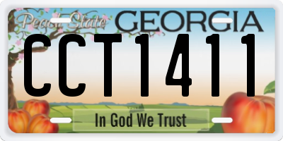 GA license plate CCT1411