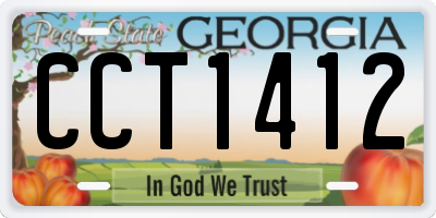 GA license plate CCT1412