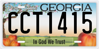 GA license plate CCT1415