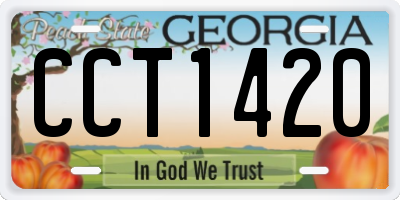 GA license plate CCT1420