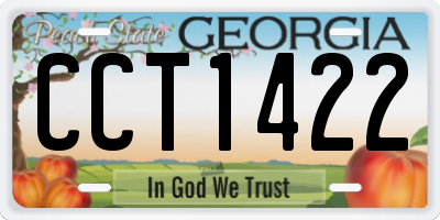GA license plate CCT1422